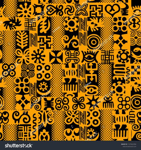 African Adinkra Pattern - black and white digital art ritual symbols and screen printing nations and tribes Akans of Ghana and Cote DIvoire. #Ad , #SPONSORED, #digital#white#ritual#art Ritual Symbols, Black And White Digital Art, Ghana Art, White Digital Art, Jersey Designs, Adinkra Symbols, Bench Ideas, Beauty Bags, African Pattern