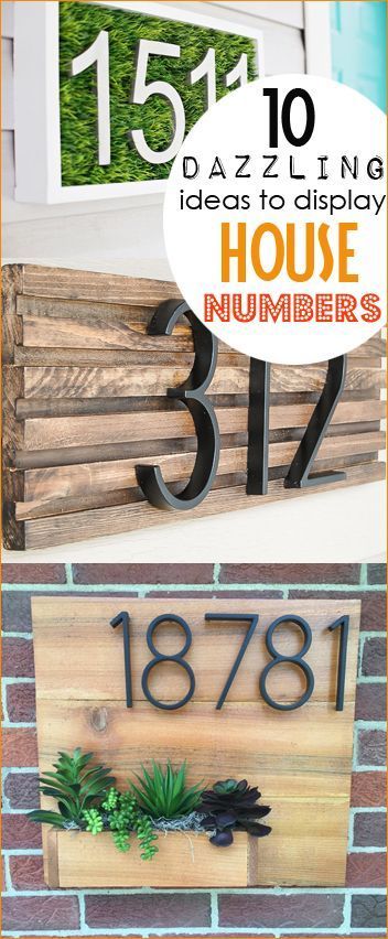 10 Dazzling ideas to display house numbers.  House numbers with curb appeal.  Creative ways to showcase your address for guests.  Cool number displays, home decor and front porch essentials. Display House Numbers, House Number Ideas, Do It Yourself Quotes, House Numbers Diy, Number Ideas, Number Signs, Address Signs, Mosaic House, Casa Exterior