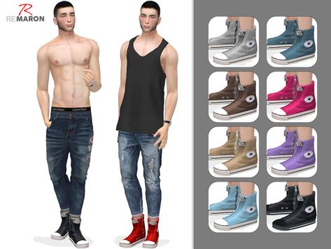 remaron's Converse shoes for men Sims 4 Converse, Converse Shoes For Men, Converse Man, Sims Shoes, Converse Shoes Men, Toddlers Swimwear, Toddler Poses, Sims 4 Male Clothes, Sims 4 Studio