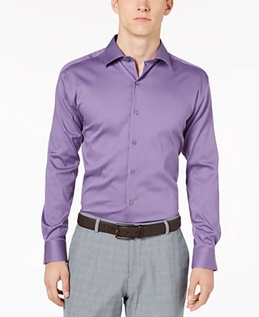 Dress Shirt Men, Cord Dress, Purple Collar, Slim Fit Dress Shirts, Shirt Cuff, Well Groomed Men, Fitted Dress Shirts, Slim Fit Dresses, Work Week