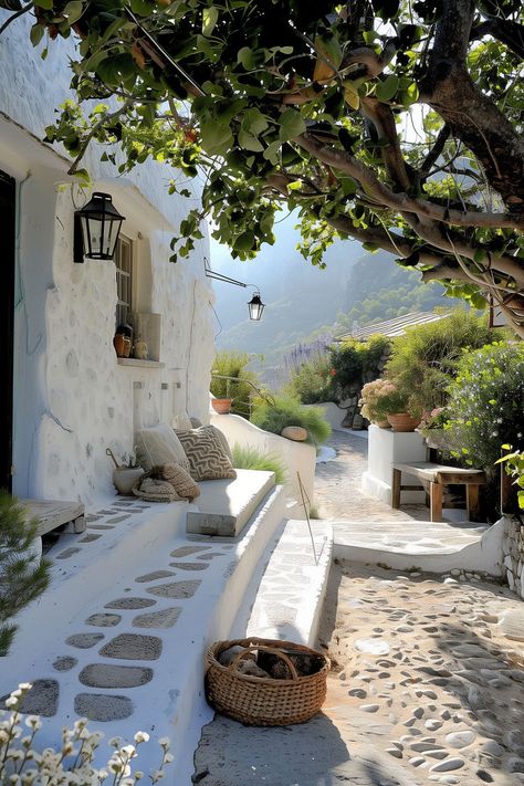 Follow us to discover the effortless elegance of Mediterranean interiors that seamlessly blend light and minimalism. These cozy spaces redefine comfort and style, inviting you to embrace simplicity. 🌟🏠 #ElegantInteriors #MediterraneanLiving #CozyMinimalism Minimal Mediterranean House, Courtyard Door, Mediterranean Staircase, Mediterranean Apartment, Spanish Interior Design, Hugo Spritz, Spanish Interior, Mediterranean Interior, Mediterranean Living