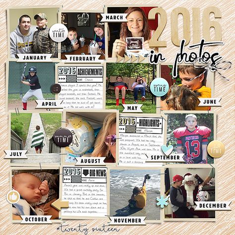 2016 - Scrapbook.com Year In Review Scrapbook Page Layout, Student Life Yearbook Pages, Yearbook Editors Page, Yearbook Student Life Spreads, Student Life Yearbook Spreads, Diy Christmas Photoshoot, Yearbook Design, Photo Collage Template, Collage Template