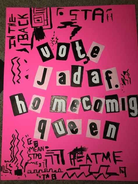 Burn book inspired Stuco Campaign Posters Taylor Swift, Mean Girls Homecoming Campaign, Hoco Queen Campaign Ideas Posters, Homecoming Queen Campaign Ideas Flyers, Song Lyric Campaign Posters, Homecoming Queen Nominee Posters, Hoco Queen, Homecoming Campaign, Homecoming Poster