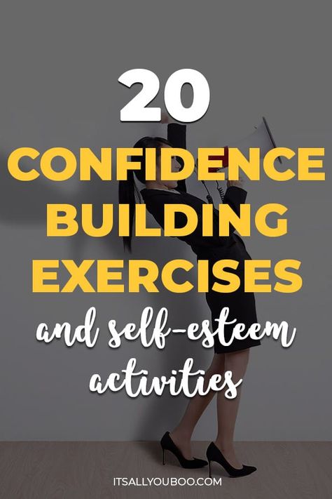 20 Confidence Building Exercises and Self-Esteem Activities with a woman shooting on a megaphone Tips For Building Self Confidence, Activities For Women Empowerment, Self Confidence Exercises, Empowering Activities For Women, Self Confidence Art Project, Confidence Boosting Activities, Building Self Confidence Worksheets, Self Esteem Exercises For Women, Build Self Confidence Woman