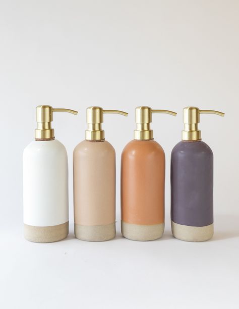 Handmade ceramic soap dispensers. Resusable dispenser. Heirloom ceramics. handmade pottery. Neutral home decor. Style your kitchen. Organize your bathroom. Soap Dispenser Diy, Dispenser Diy, Organize Your Bathroom, Ceramic Soap Dispenser, Neutral Home Decor, Soap Dispensers, Neutral Home, Handmade Pottery, Handmade Soap