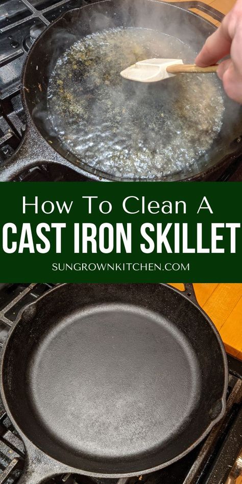 How To Clean Cast Iron Skillet After Use, Storing Cast Iron Skillets, How To Clean Cast Iron Pans, Cleaning A Cast Iron Skillet, How To Clean Cast Iron Skillet, Clean Cast Iron Pan, Cleaning Rusty Cast Iron, Cooking In Cast Iron, Clean A Cast Iron Skillet