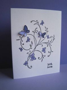 Papertrey Ink, Butterfly Cards, Pretty Cards, Handmade Birthday Cards, Hero Arts, Paper Crafts Cards, Creative Cards, Less Is More, Sympathy Cards