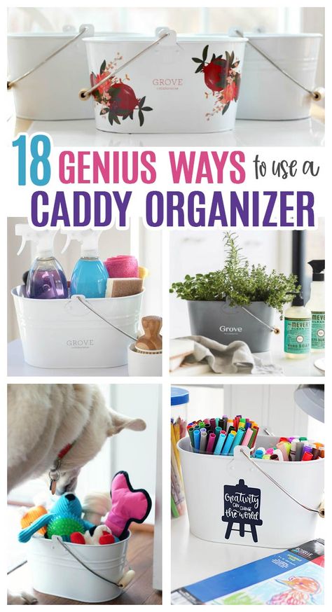 Get organized with this super cute caddy organizer and get a FREE Mrs. Meyer's cleaning set too! LOVE this deal from Grove Collaborative and this caddy is perfect for so many things: art caddy, desk caddy, pet toy organizer, cleaning caddy, herb garden, diaper caddy and so much more. #organize #declutter #home #diy #organizedhome Caddy Ideas Organizations, Caddy Organization Ideas, Cleaning Caddy Ideas, Clever Organization, Art Caddy, Things To Declutter, Cleaning Caddy, Grove Collaborative, Store Cupboard