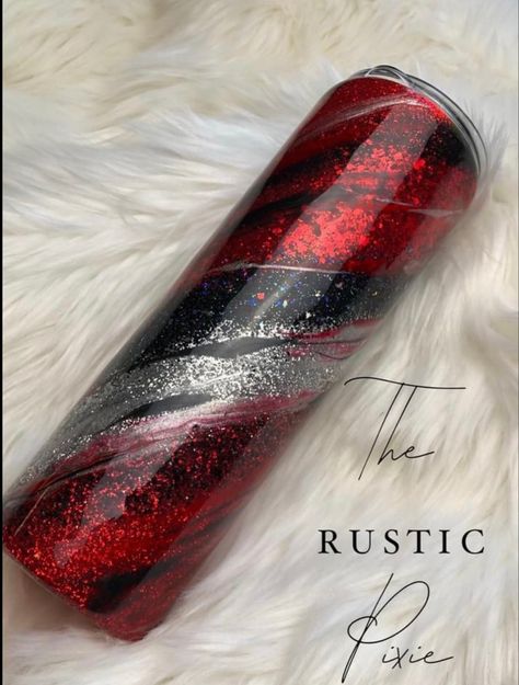 Red Tumblers Ideas, Red Epoxy Tumbler, Red And Black Tumbler Ideas, Red Glitter Tumbler Ideas, Red Glitter Tumbler, Custom Tumbler Ideas, Glitter Tumbler Ideas, Epoxy Coasters, Resin Cups