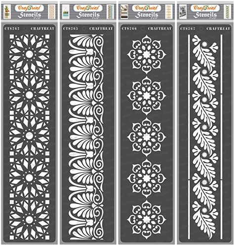 Wood Border Design, Border Painting, Wall Border Painting Ideas, Border Design For Wall Painting, Geometrical Border Design, Tile Border, Folk Art Border Patterns, Indian Border Pattern, Painted Wall Borders