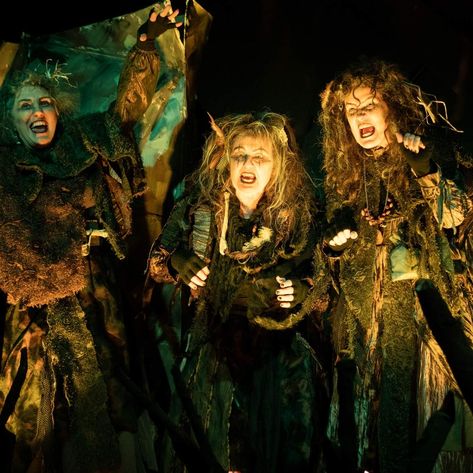 The Three Witches, also known as the Weird Sisters or Wayward Sisters, in William Shakespeare's play Macbeth (c. 1603–1607). Macbeth Weird Sisters, Weird Sisters Macbeth, Three Witches Macbeth, Macbeth Theatre, Witches Macbeth, Magic University, Macbeth Play, The Weird Sisters, Macbeth Poster