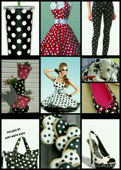 Polka Dot Diva Collage by Judy Waits Sugg Polka Dot Party, Modest Clothes, Collage Board, Mood Colors, Color Collage, Beautiful Collage, Tiffany Style, Shoe Art, Coordinating Colors