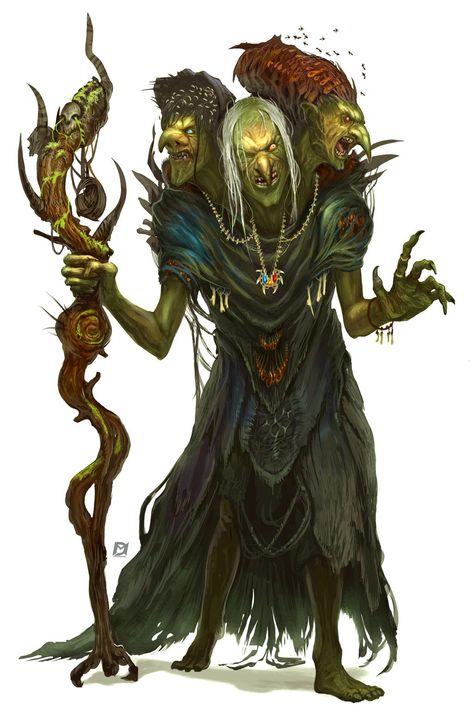 3-Headed-Witch by Davesrightmind on DeviantArt Witch Concept, Dnd Dragons, Heroic Fantasy, Creature Artwork, Fantasy Magic, Monster Concept Art, Dungeons And Dragons Characters, Dungeons And Dragons Homebrew, Fantasy Monster