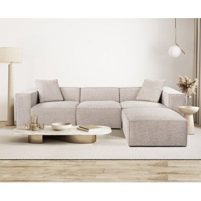 Frame: 100% HORNBEAM Fabric: 100% LINEN 32 DNS Foam for Sitting Plastic Legs Length:303 cm Width: 193 cm Height: 65 cm Seat Height: 40 cm Seat Depth:74 cmArmrest Width: 24 cmLeg Height: 3 cm2 Pillow Included Orren Ellis | Beige Sectional - Orren Ellis Corner Sofa brownPolyester / Chenille | 65" H X 193" W X 74" D | Wayfair Beige Sectional, Modern Farmhouse Bathroom Rug, Sofa Brown, Brown Sofa, Game Room Furniture, Mudroom Furniture, Orren Ellis, Kitchen Dining Furniture, Corner Sofa