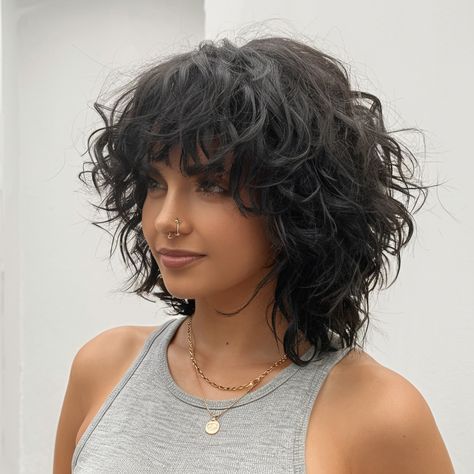 28 Trendy Shag Haircut Ideas for 2025: Curly, Long, Short & Bangs Shag Hairstyle Wavy Hair, Curly Edgy Haircuts, Medium Wavy Shag With Bangs, Choppy Layers Bob, Medium Wavy Shag Haircuts, 80s Curly Haircut, Curly Shag Hairstyle Women, Short Edgy Curly Haircuts, Short Hair Lots Of Layers