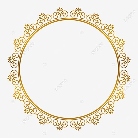 Jotter Design Background, Background Circle Frame, Ornament Design Vector, Golden Circle Frame, Gold Border Design, Diy Wall Hanging Yarn, Gold Circle Frames, Gold Png, Logo Frame