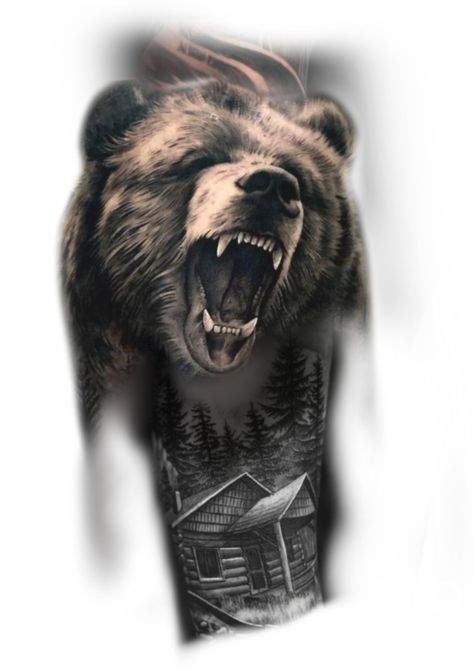 Bear Tattoos, Norse Tattoo, Clock Tattoo, Leg Sleeve, Leg Sleeves, Animal Sculpture, Arm Tattoos For Guys, Arm Tattoos, Candy Party