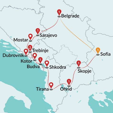 Best Of Balkan | Balkans Tours | Travel Talk Tours Balkan Travel, Eastern Europe Map, Balkans Travel, Road Trip Map, Road Trip Europe, Tourist Map, Europe Map, Travel Vlog, Summer Road Trip