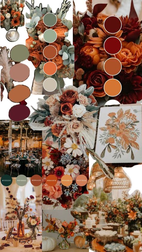 Wedding Colors#1 Sage And Orange Wedding, Sage Wedding Ideas, Sage And Orange, Fall Wedding Color Schemes, Sage Wedding, November Wedding, When I Get Married, Color Wedding, Orange Wedding