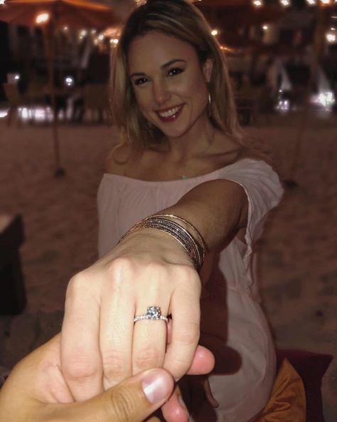 The Most Beautiful Engagement Ring #Selfie! Engagement Ring Selfie, Black Diamond Engagement Ring Set, Most Beautiful Engagement Rings, Small Silver Hoop Earrings, Beautiful Engagement Ring, Ring Selfie, Couple Engagement Pictures, Stacked Wedding Rings, Art Deco Wedding Band