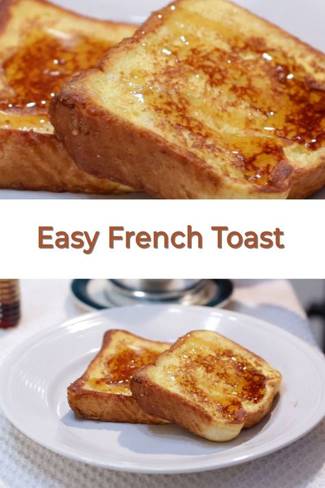 I love this French Toast recipe. It is so easy to make with just a few ingredients and so perfect for breakfast. All you need is your favorite bread, egg, milk, vanilla extract, butter, and you can use cinnamon too if you like. If I can do it, you can do it! French Toast Recipe Without Vanilla, Homemade French Toast Recipe, Homemade French Toast, Easy French Toast Recipe, Sweet Crepes, Recipes With Few Ingredients, Make French Toast, Hashbrown Recipes, French Toast Easy