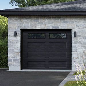 Black Garage Doors With Windows, Traditional Garage Doors, Garage Doors Black, Shop Garage Doors, Grey Garage Doors, Black Garage Door, Black Garage Doors, Single Garage Door, Black Garage