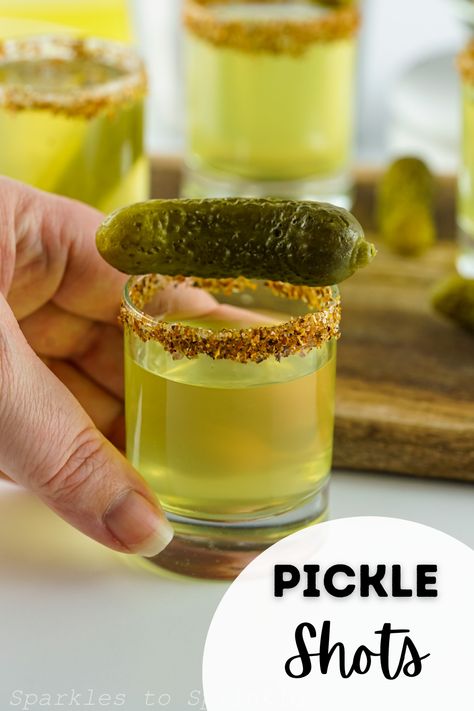 Calling all shot lovers and pickle fans alike! Get ready to have your taste buds tantalized by one of the craziest and most unique adult beverages to hit the scene – pickle shots. Combining the tartness of pickles, the saltiness of the brine, and an unworldly kick of vodka, you won’t believe how amazing and flavorful these shots are. Plus, they’re incredibly easy to make. Pickle Shots Recipe, Pickle Shots, Pickle Shot, Test Tube Shots, Dill Pickle Juice, Pickle Vodka, Strawberry Simple Syrup, Simple Syrup Recipes, Vodka Shots