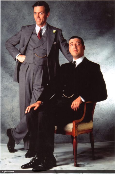 Pg Wodehouse, Wedding Guest Suits, Jeeves And Wooster, Men In Suits, Stephen Fry, British Lifestyle, Double Breasted Waistcoat, Hugh Laurie, British Comedy