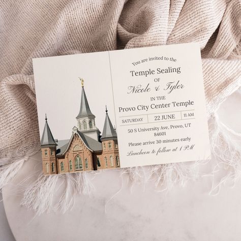 Lds Sealing Invitation, Lds Wedding Invitations, Provo City Center Temple Wedding, Temple Sealing, Ceremony Template, Provo City Center Temple, Lds Temples Wedding, Lds Wedding, Temple Wedding