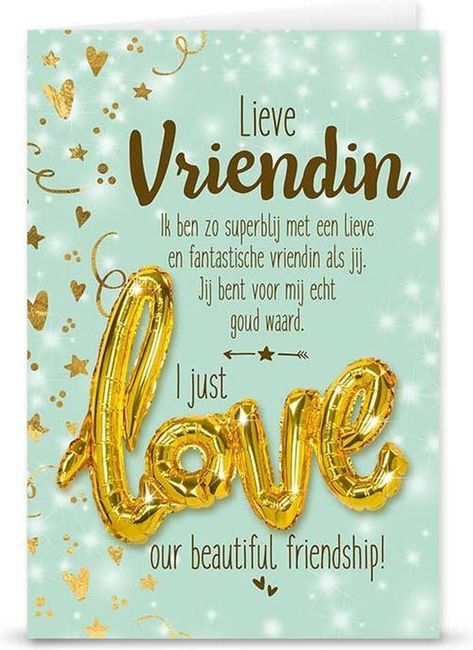 Love ballon "Lieve vriendin" | bol Quotes Friends, Friends Forever Quotes, Wish Quotes, Special Words, Happy B Day, True Friendship, E Card, Real Friends, Birthday Images