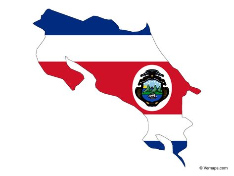 Flag Map of Costa Rica | Free Vector Maps Costa Rica Map, Costa Rica Flag, Outline Format, Interesting Maps, World Flags, County Map, Travel Mexico, Country Maps, Costa Rican