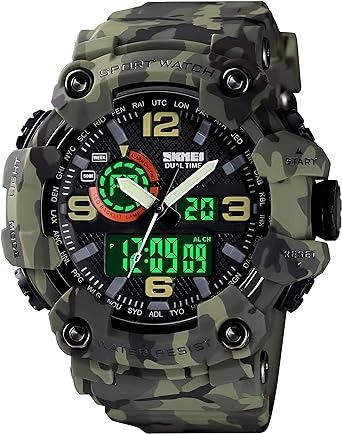 Amazon.com: Gosasa Men's Watches Multi Function Military S-Shock Sports Watch LED Digital Waterproof Alarm Watches : Clothing, Shoes & Jewelry Waterproof Sports Watch, Digital Sports Watches, Army Watches, Camouflage Green, Blue Camouflage, Best Watches For Men, Military Watches, Military Men, Sports Watch