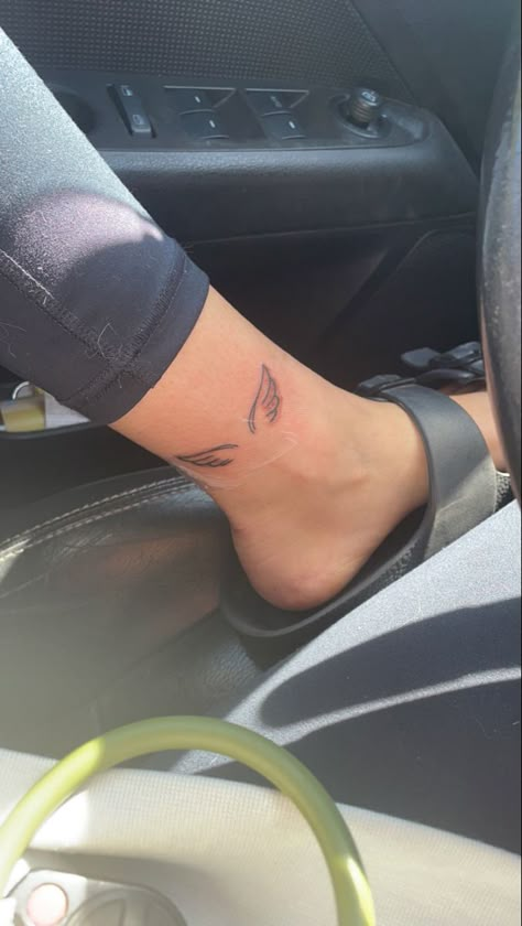 Wings Tattoo On Leg, Wing Tattoo Placement, Wing Tattoo On Ankle For Women, Wing Tattoo On Leg, Ankle Tattoo Inside, Angel Wings Tattoo On Leg, Angel Wing Tattoo On Ankle, Angel Wings Back Of Arm, Angel Wings Ankle Tattoo