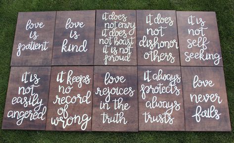 Walking Down The Aisle Decor, Love Is Patient Wedding Signs, Mountain Wedding Decor, Wedding Walkway, Wrong Love, Young Wedding, Aisle Runner Wedding, Love Is Patient Love Is Kind, Wedding Signs Diy