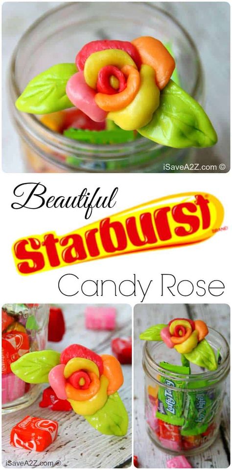 Edible Starburts Candy Roses Edible Candy Decorations, Starburst Cake, Edibles Candy, Cake Decorating Roses, Starburst Candy, Yummy Candy, Edible Roses, Candy Roses, Candy Flowers