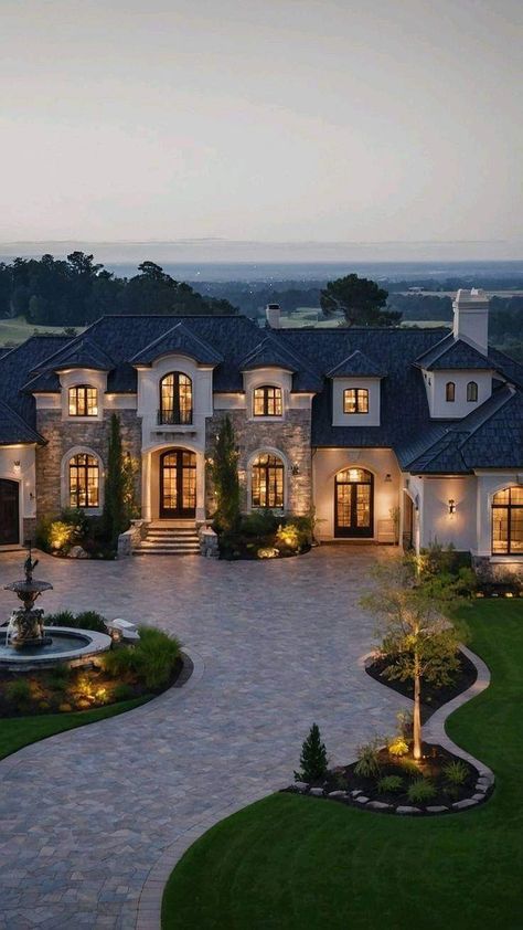 Luxurious Mansion, Mansion Exterior, Luxury Homes Exterior, Luxury Houses Mansions, Houses Mansions, Dream Mansion, Dream Life House, Casa Exterior, Modern Mansion