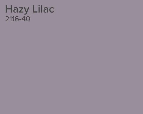 Benjamin Moore Hazy Lilac, Dusty Purple Bathroom, Hazy Lilac Benjamin Moore, Dusty Lavender Paint, Lilac Bathroom Ideas, Lavendar Walls, Purple Grey Paint Color, Lilac Paint Color, Lavender Paint Colors