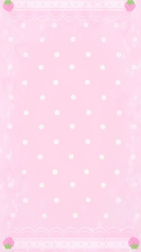 Strawberry Kawaii, Polka Dots Wallpaper, My Melody Wallpaper, White Strawberry, Kawaii Background, Chic Wallpaper, Pink Images, Iphone Wallpaper Kawaii, Hello Kitty Iphone Wallpaper