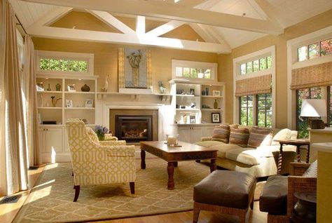 Craftsman Style Interior Trim Details | Room Addition Pictures and Ideas - Craftsman Vaulted Ceiling Family Room Addition Ideas, Room Addition Plans, Craftsman Style Interior, Modular Room, Great Room Addition, Addition Plans, Living Room Addition, Family Room Addition, Room Addition