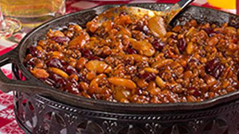 Slow Cooker Potluck, Hillbilly Food, Beans Recipe Crockpot, Appalachian Recipes, Baked Beans Crock Pot, Best Baked Beans, Beans In Crockpot, Canned Butter, Best Chili Recipe