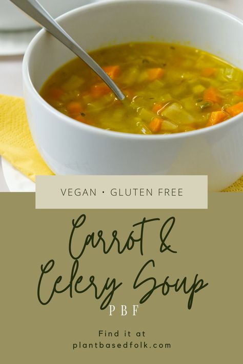 Carrot And Celery Soup, Easy Vegan Soup, Celery Recipes, Light Soups, Healthy Nutrition Plan, Soup Easy, Celery Soup, Vegan Soup Recipes, 140 Pounds