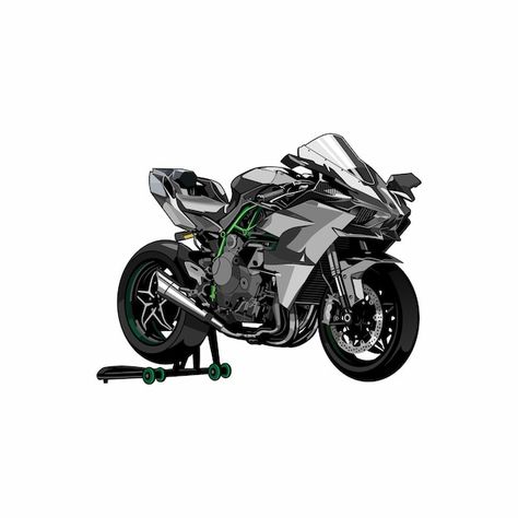 Kawasaki Ninja H2r Drawing, Silhouette Sport, Heart Organ, Bike Silhouette, Kawasaki H2, Big Bike, Kawasaki Zx10r, Bike Drawing, Motorcycle Photography