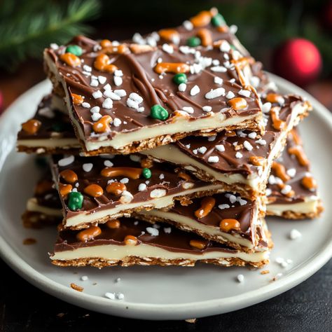 Pretzel Bark Recipes, Pretzel Bark, Christmas Bark, Christmas Pretzels, Gluten Free Pretzels, Chocolate Bark Recipe, Xmas Desserts, Holiday Sprinkles, Mini Pretzels