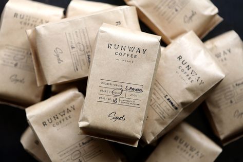 Runway Coffee :: Behance Coffee Bag Design, Greg Davies, Packaging Illustration, Coffee Label, Coffee Roastery, Coffee Bags, Bakery Design, Tea Brands, Coffee Crafts