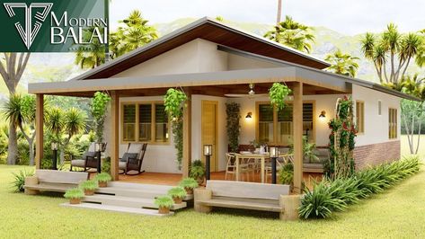 Small Beautiful Houses Design, Simple Farmhouse Ideas, Modern House Design Bungalow, Farmhouse Design Ideas House Plans, Simple 3 Bedroom House Plans Modern, Modern Provence House, 3 Bedroom Small House Design, Bungalow House Design 3 Bedroom, Simple Two Bedroom House Design