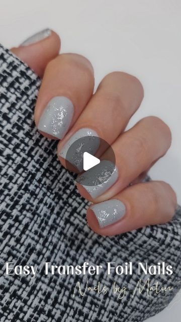 Foil Art Nails, Silver Foil Nail Art, Transfer Foil Nails, Transfer Foil Nail Art, Neutrals Aesthetic, Nail Care Diy, Foil Nail Art, Matte Top Coat, Nail Art Products