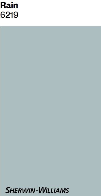 Sherwin-Williams Rain paint color swatch 6219. Sherwin Williams Rain Paint, Rain Paint Color Sherwin Williams, Rain Sherwin Williams Bathroom, Rain Sherwin Williams, Rain Paint Color, Mudroom Paint Color Ideas, Sw Rain, Sherwin Williams Rain, Mudroom Paint