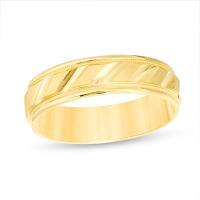 Men's+6.0mm+Brushed+Milgrain+Slant+Comfort+Fit+Wedding+Band+in+14K+Gold Unique Wedding Band, Comfort Fit Wedding Band, Ring Styles, Rose Gold Wedding Bands, Unique Wedding Bands, Silver Shop, Size 10 Rings, Engagement Ring Wedding Band, Gold Wedding Band