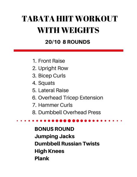 Upper Body Tabata, Tabata Workouts With Weights, Hiit Weights, Garage Workouts, Tabata Workouts At Home, Women Strength Training, Workouts With Weights, Garage Workout, Hit Workout