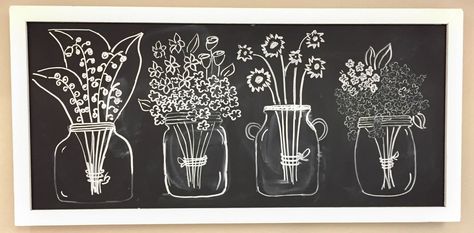 Chalk Window Art, Flowers Chalkboard, Chalkboard Drawing, Chalkboard Doodles, Board Drawing, Window Drawing, Draw Flowers, Board Painting, Flowers Drawing